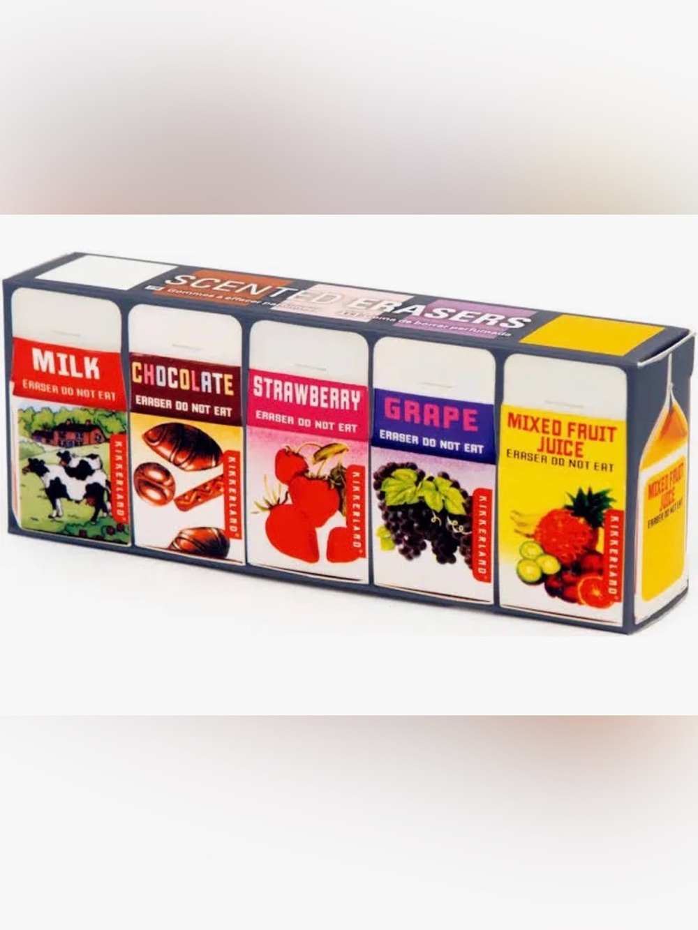 Kirkland scented erasers milk cartons novelty NIB